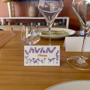 Marque-place fait main et personnalisé –  Brins de lavande