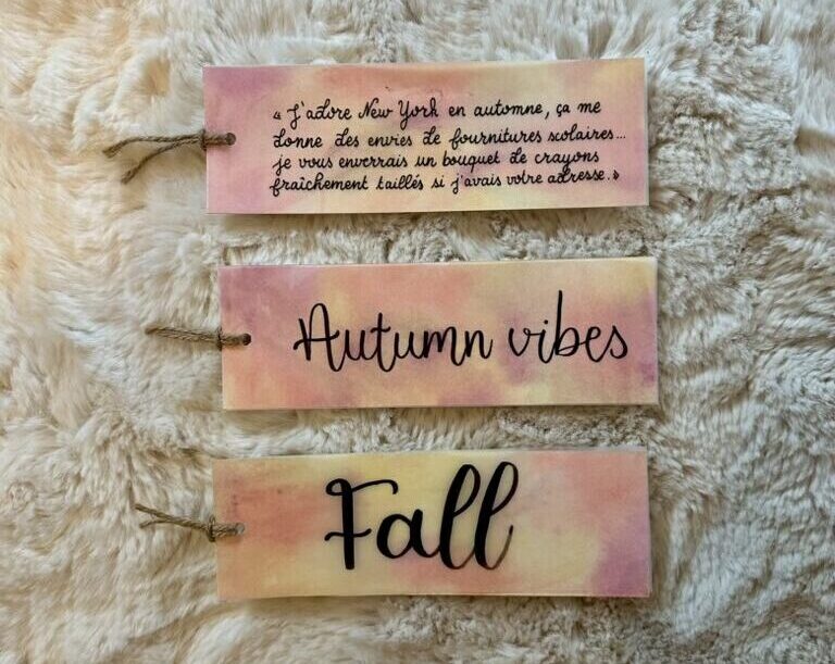 Marque-page fait main et personnalisé - Couches d’automne – Image 2