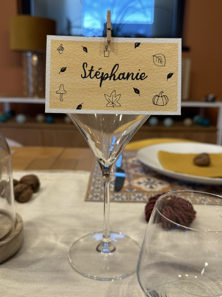 Marque-place fait main et personnalisé - Doodles d’automne – Image 6