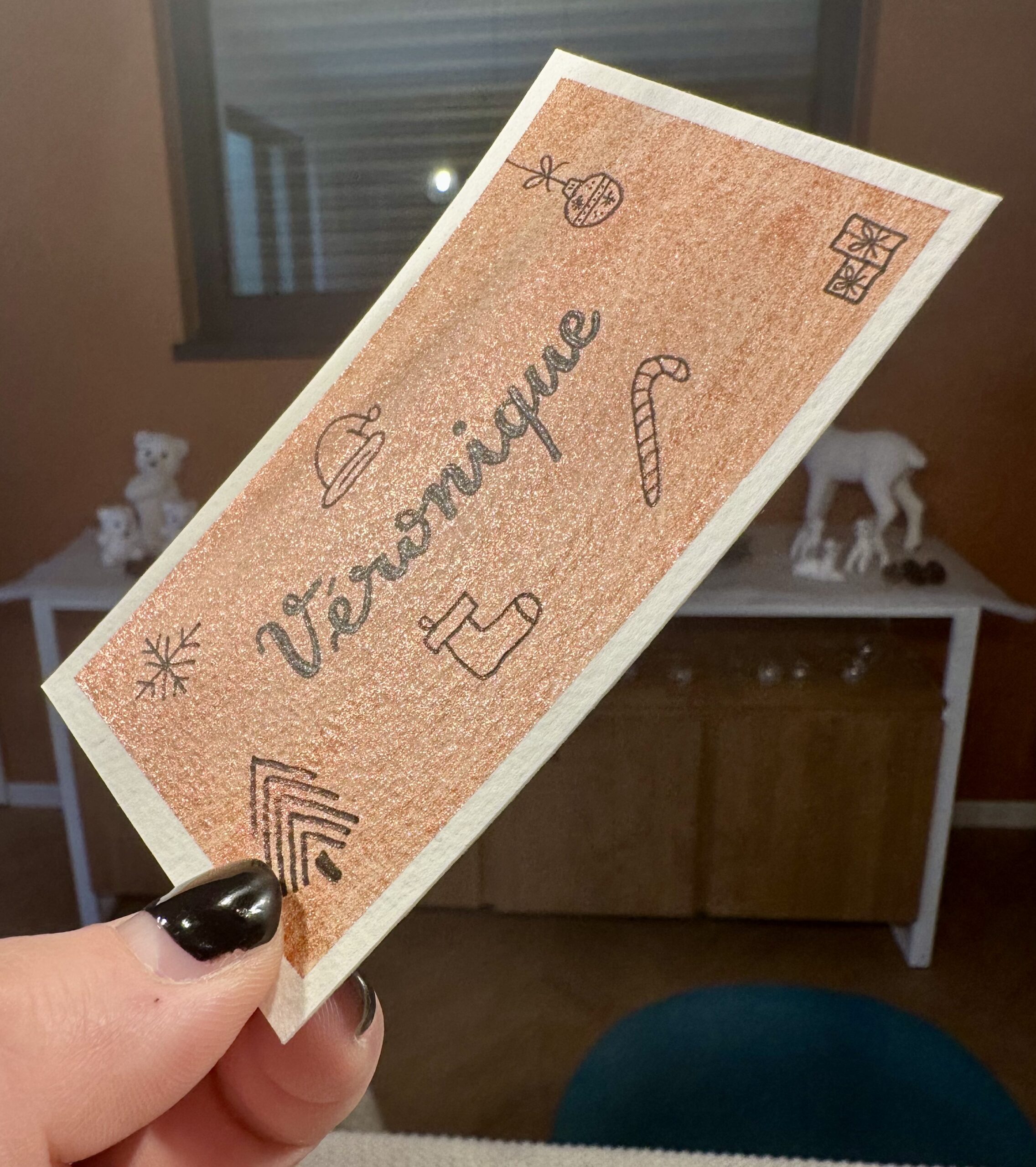 Marque-place fait main et personnalisé - Doodles de Noël – Image 11