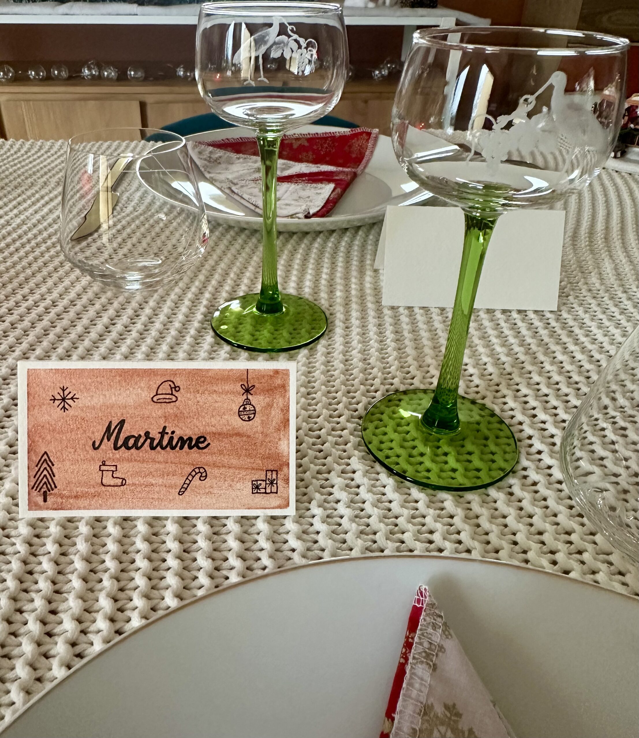 Marque-place fait main et personnalisé - Doodles de Noël – Image 10