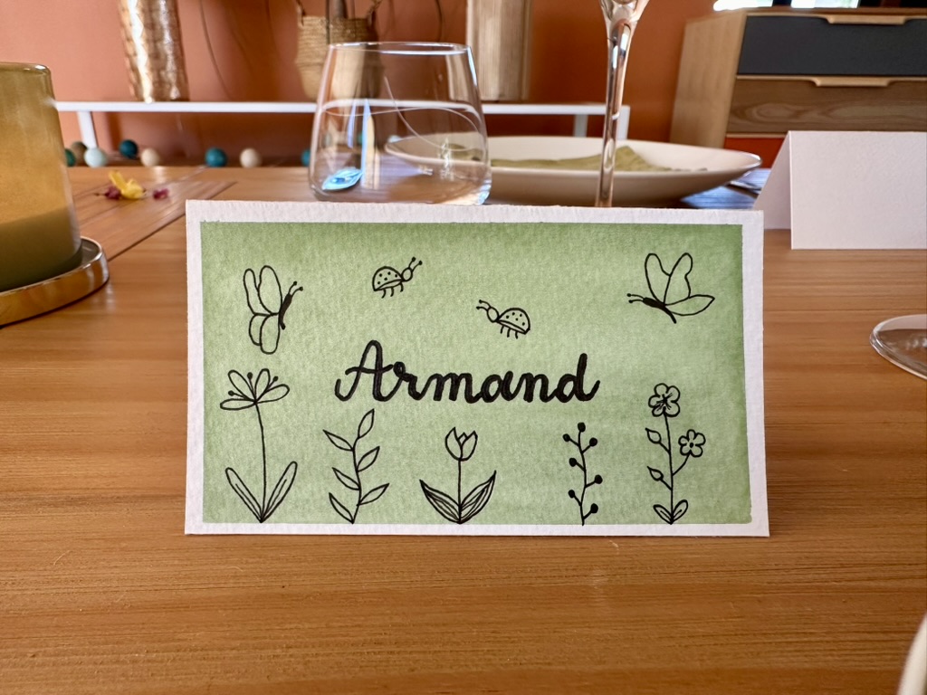 Papeterie personnalisée avec prénom et illustration botanique