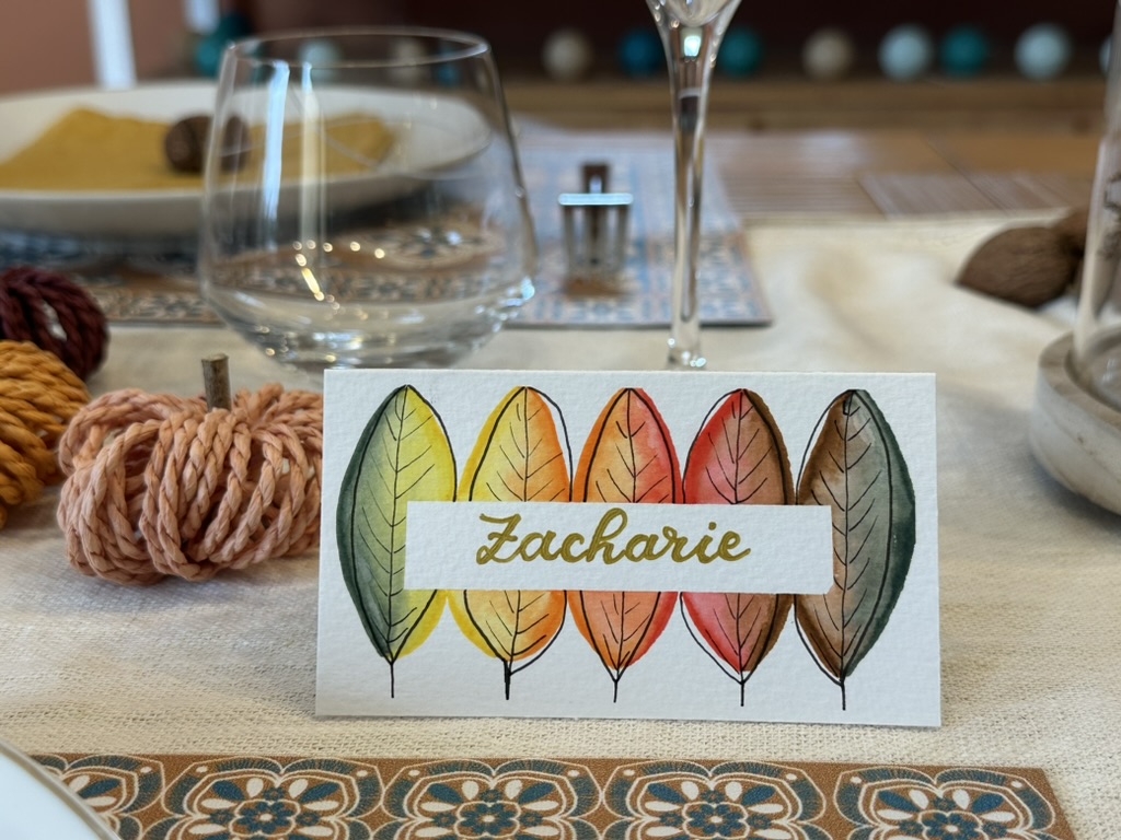 Marque-place fait main et personnalisé - Feuilles d’automne – Image 6