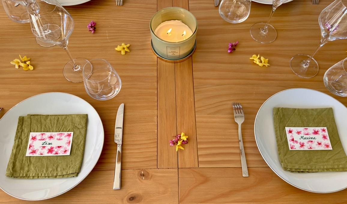 Marque-place fait main et personnalisé - Fleurs du jardin – Image 5