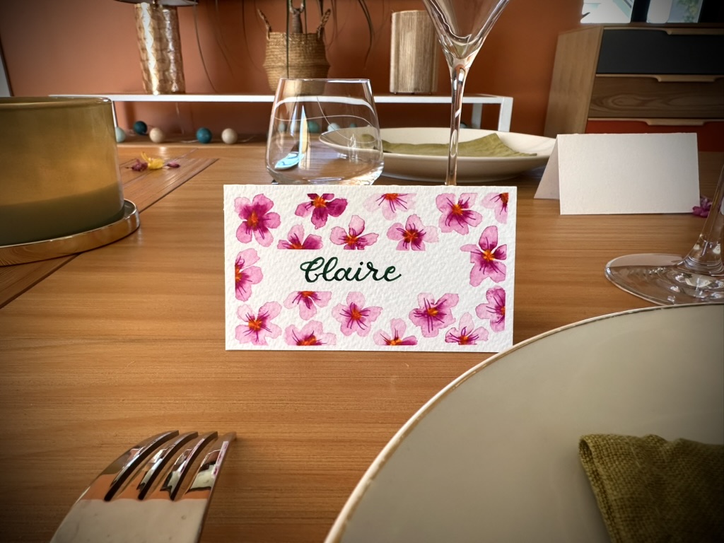 Marque-place fait main et personnalisé - Fleurs du jardin – Image 8