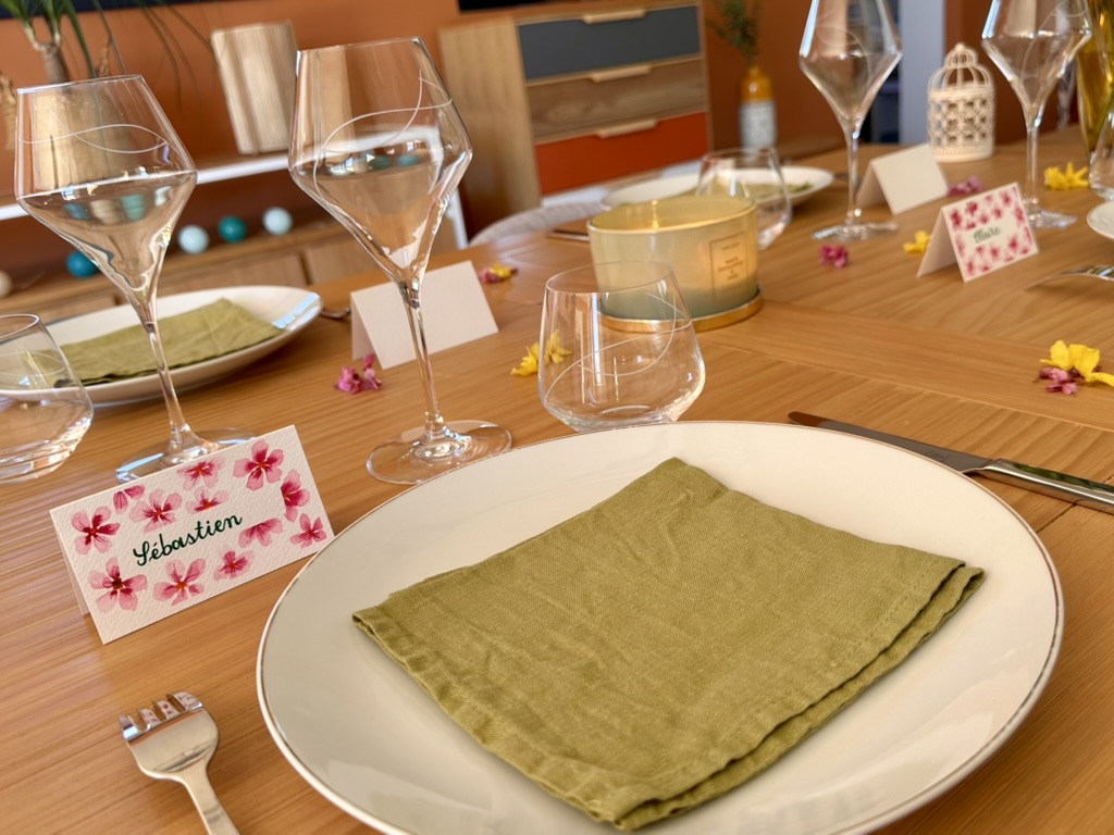 Marque-place fait main et personnalisé - Fleurs du jardin – Image 7