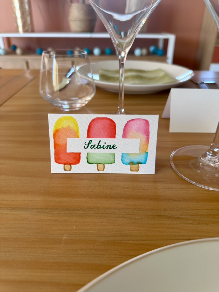 Marque-place fait main et personnalisé - Fraîcheur glacée