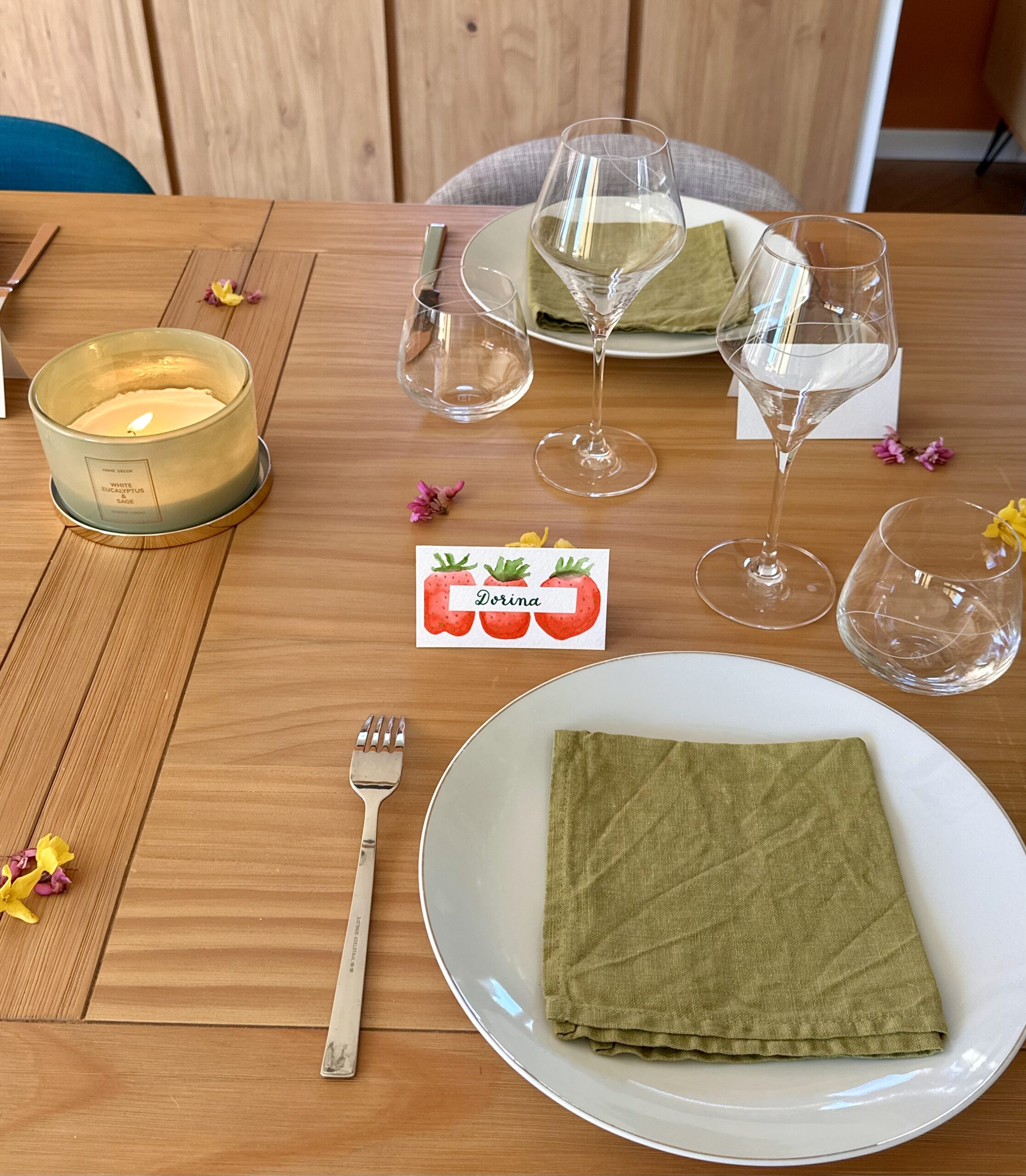 Marque-place fait main et personnalisé - Fraises du potager – Image 11