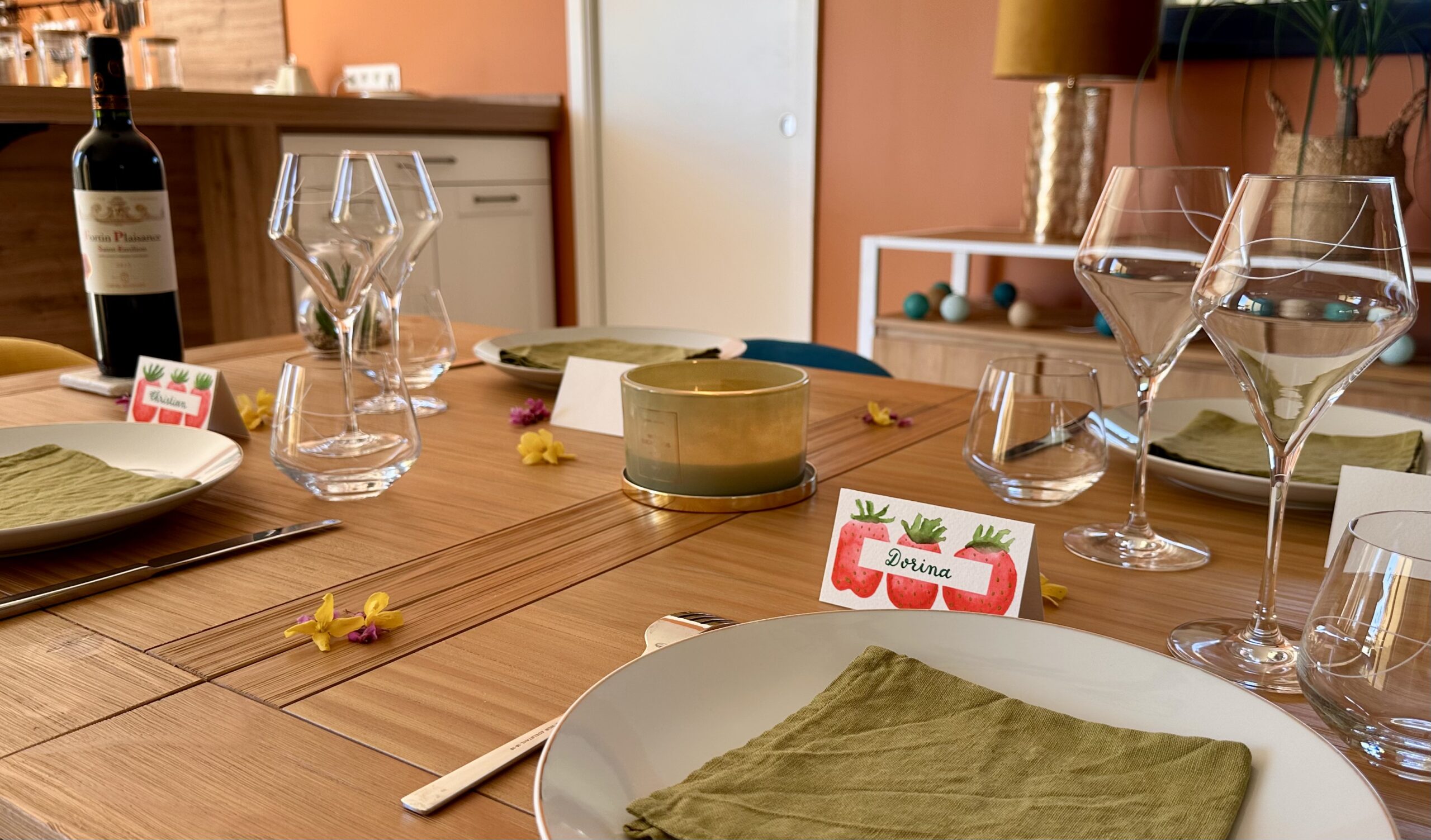 Marque-place fait main et personnalisé - Fraises du potager – Image 12