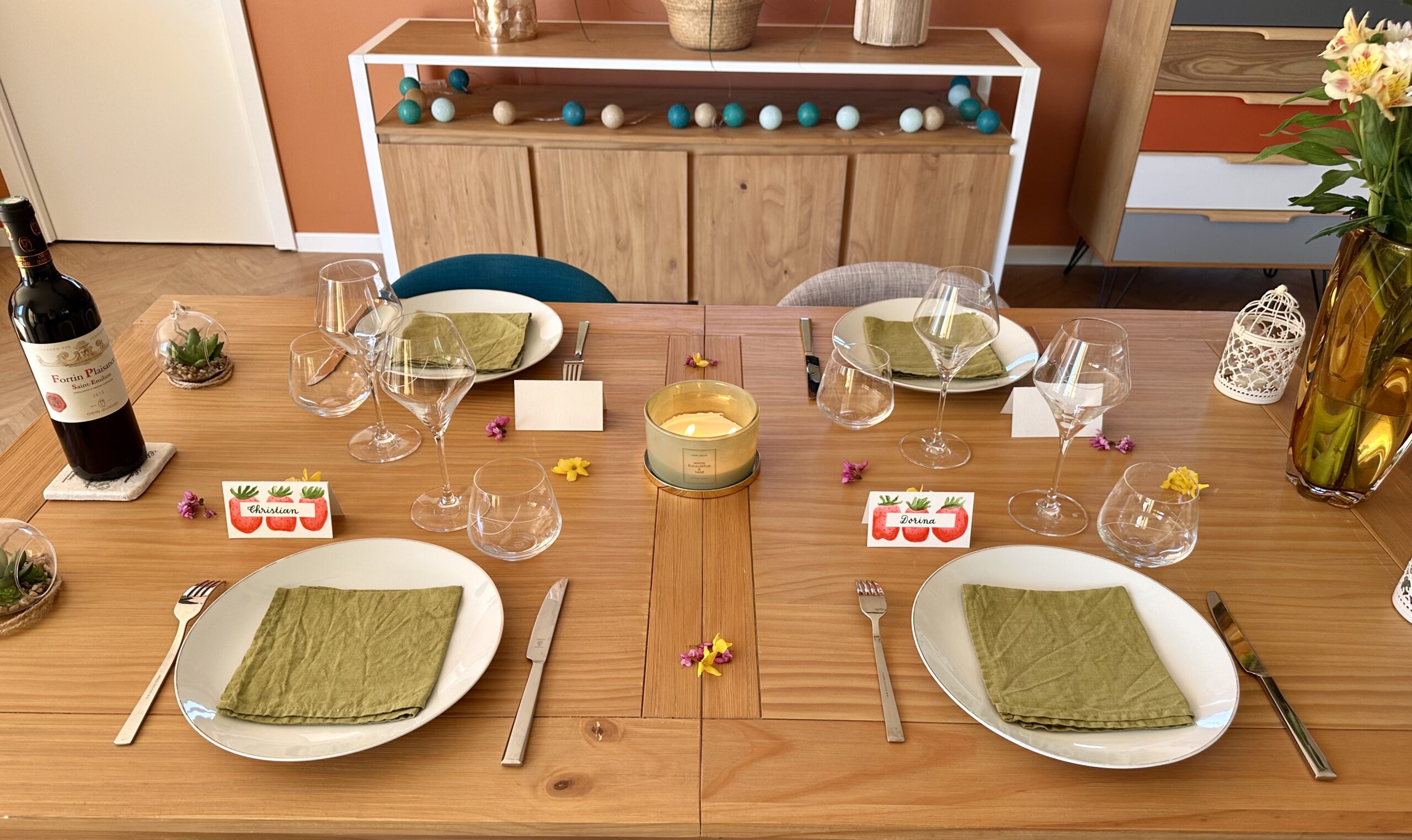 Marque-place fait main et personnalisé - Fraises du potager – Image 10