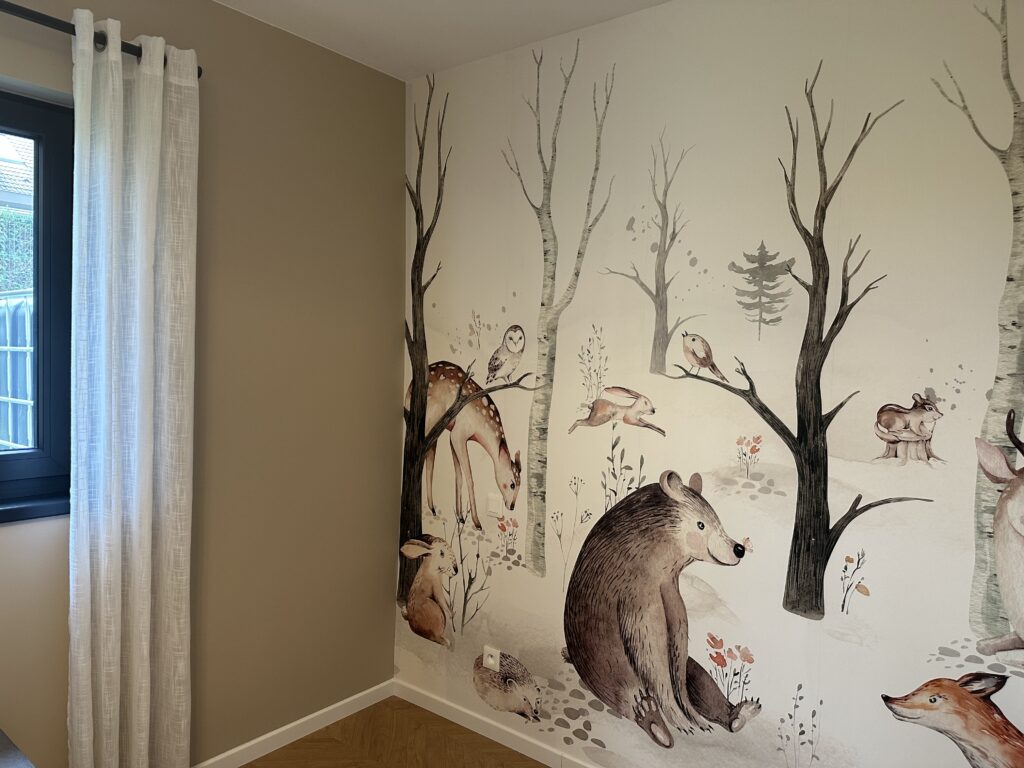 Projet d’architecture d’intérieur avec décor mural illustré dans une chambre