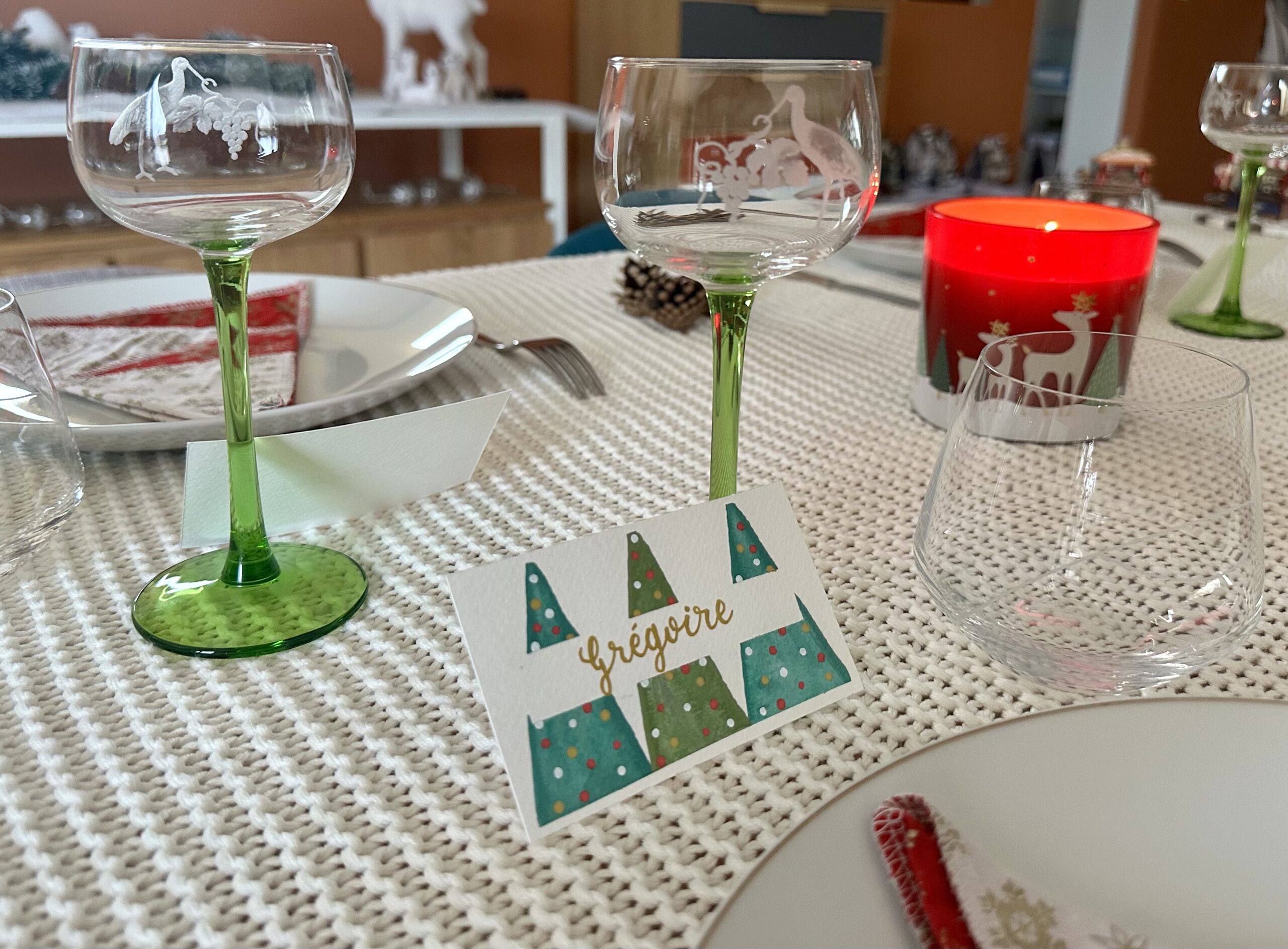 Marque-place fait main et personnalisé - Sapins de Noël – Image 7