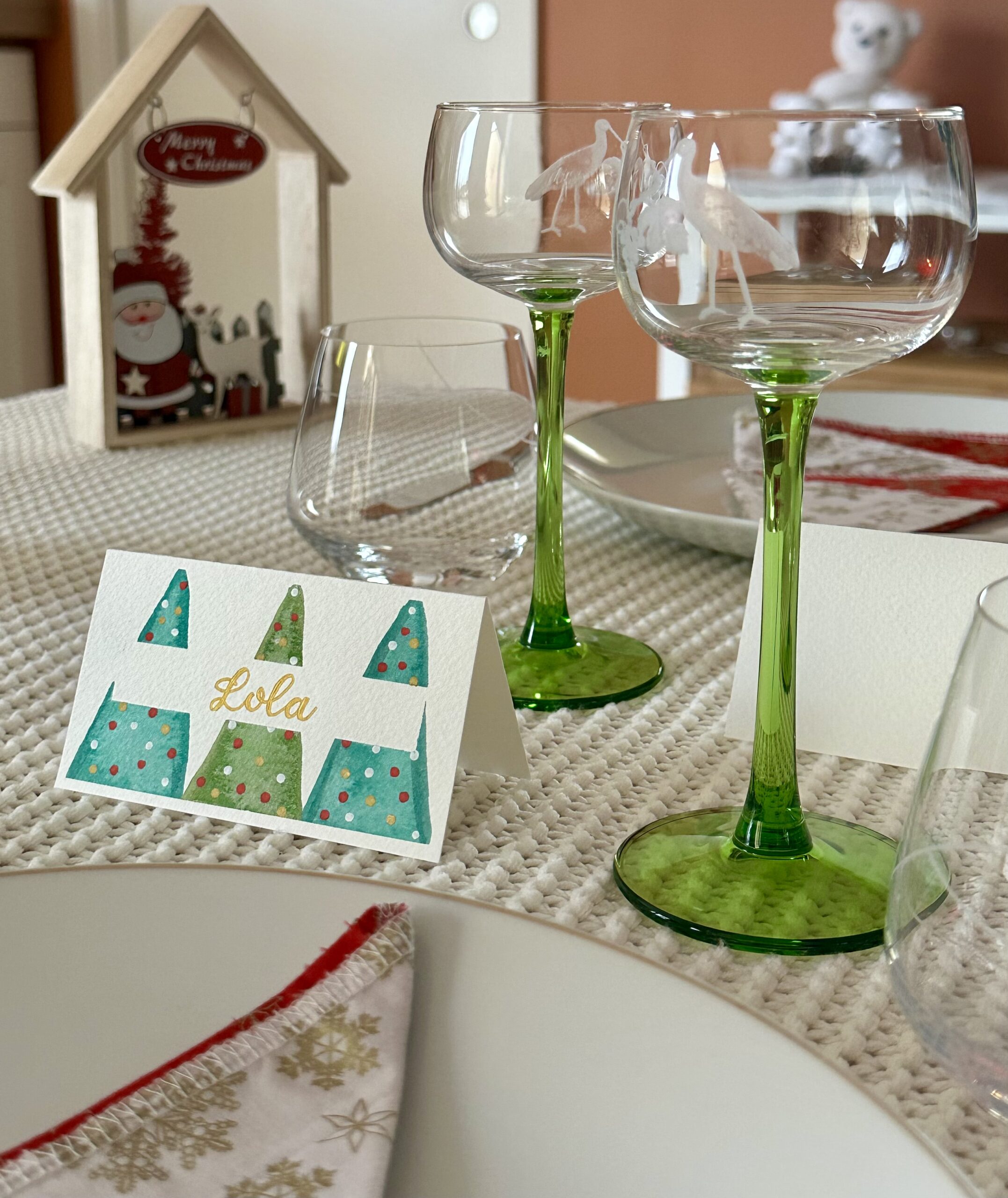 Marque-place fait main et personnalisé - Sapins de Noël – Image 8