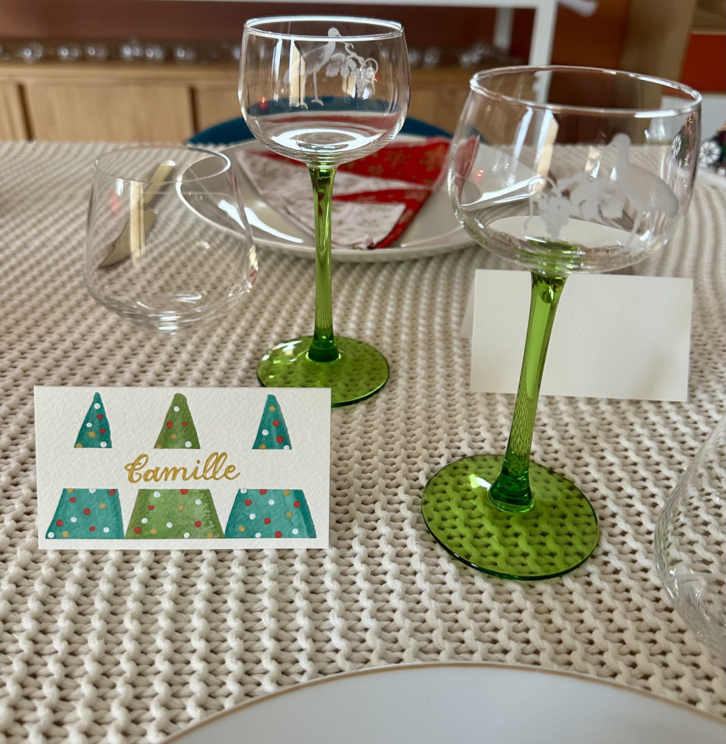 Marque-place fait main et personnalisé - Sapins de Noël – Image 9