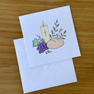 Carte de communion fait main - Symboles de foi